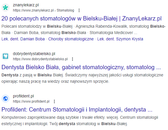 wyniki organiczne wyszukiwarki google